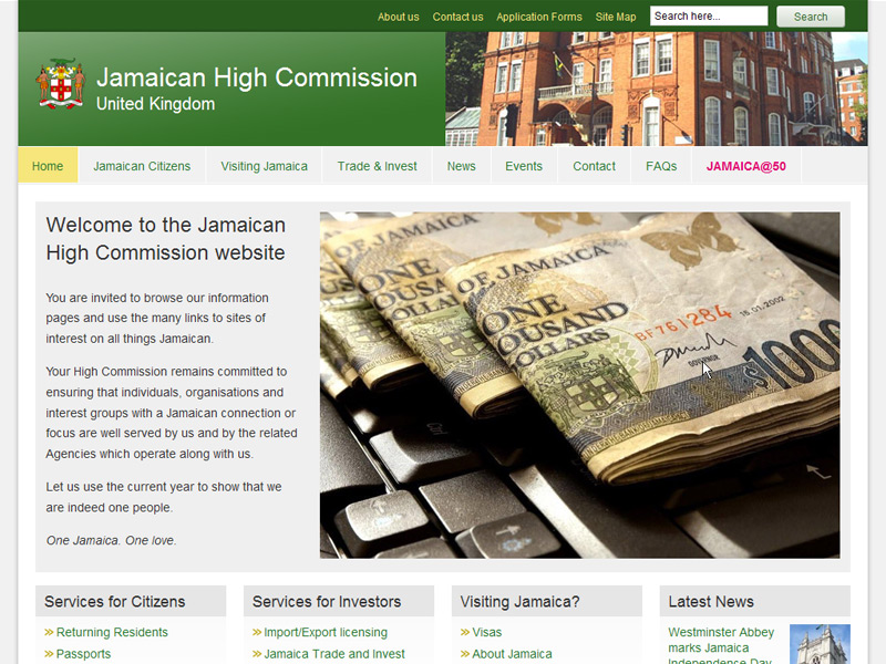 Jamaican High Commission screenshot